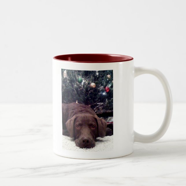 Caneca De Café Em Dois Tons Papai noel de espera (Direita)