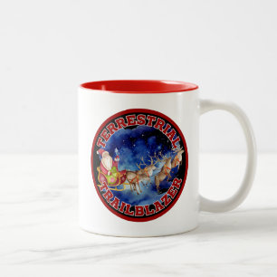 Caneca De Café Em Dois Tons Papai Noel Divertido - Pioneiro Terrestre