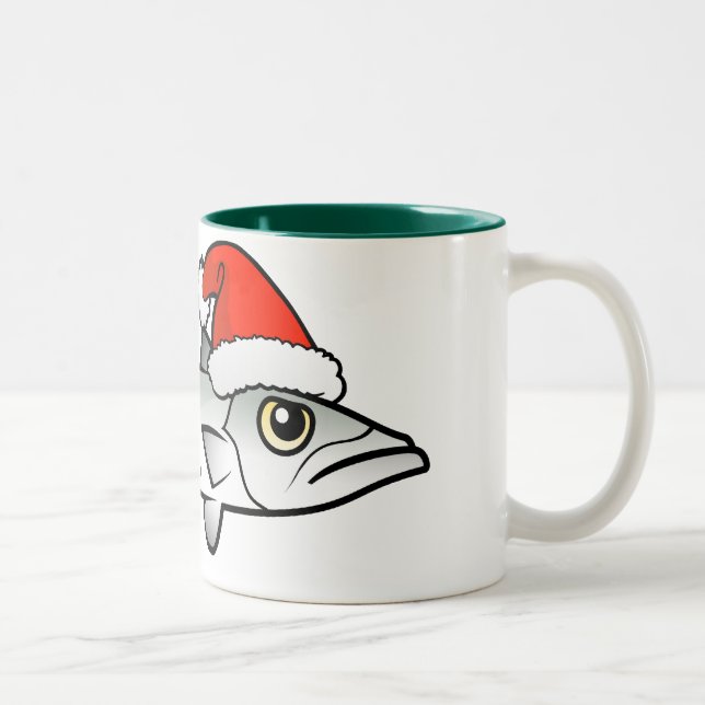 Caneca De Café Em Dois Tons Papai noel do Barracuda do Natal (Direita)
