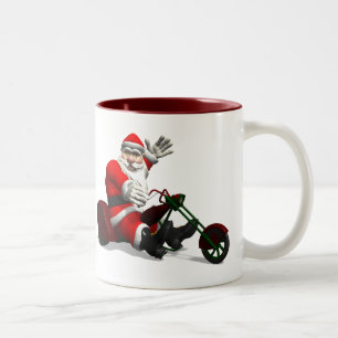 Caneca De Café Em Dois Tons Papai Noel Em Trike