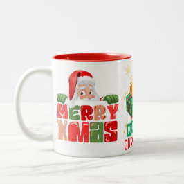 Caneca De Café Em Dois Tons Papai Noel Fofo