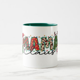 Caneca De Café Em Dois Tons Papai Noel Mamãe Fofo