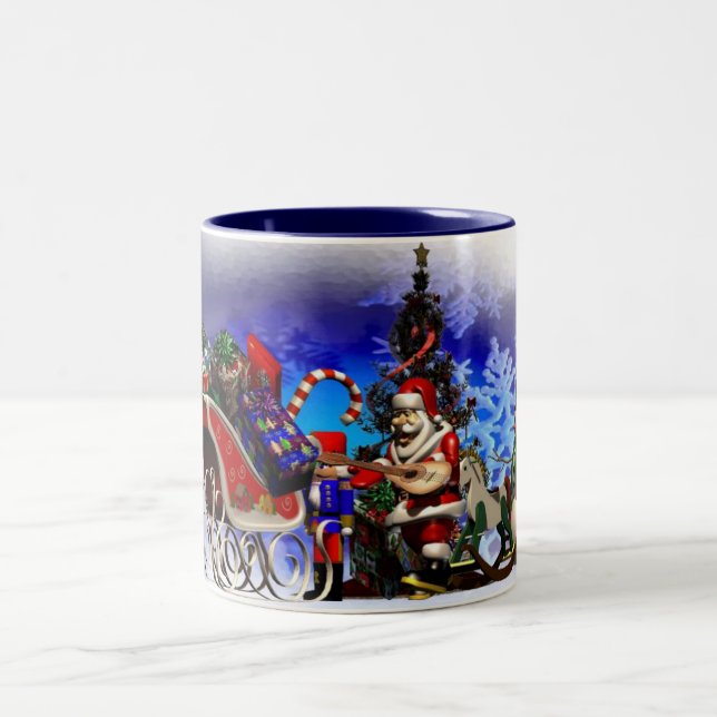 Caneca De Café Em Dois Tons Papai noel Mug (Centro)