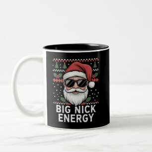 Caneca De Café Em Dois Tons Papai Noel Natal Grande Nick Energia Festa Engraça