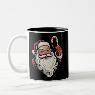 Caneca De Café Em Dois Tons Papai Noel Natal Presente Retro Vintage