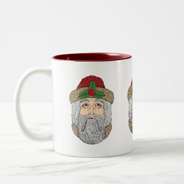 Caneca De Café Em Dois Tons Papai Noel/Pai Natal (Esquerda)
