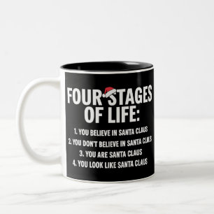Caneca De Café Em Dois Tons Papai Noel Quatro Estágios da Vida Humor Meme de N