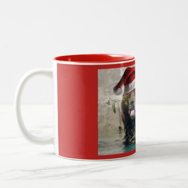 Caneca De Café Em Dois Tons Papai Noel Urso Pardo (Esquerda)