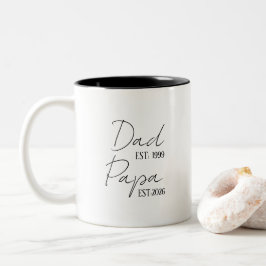 Caneca De Café Em Dois Tons Papai & Papai EST Personalizado | Novo Presente pa