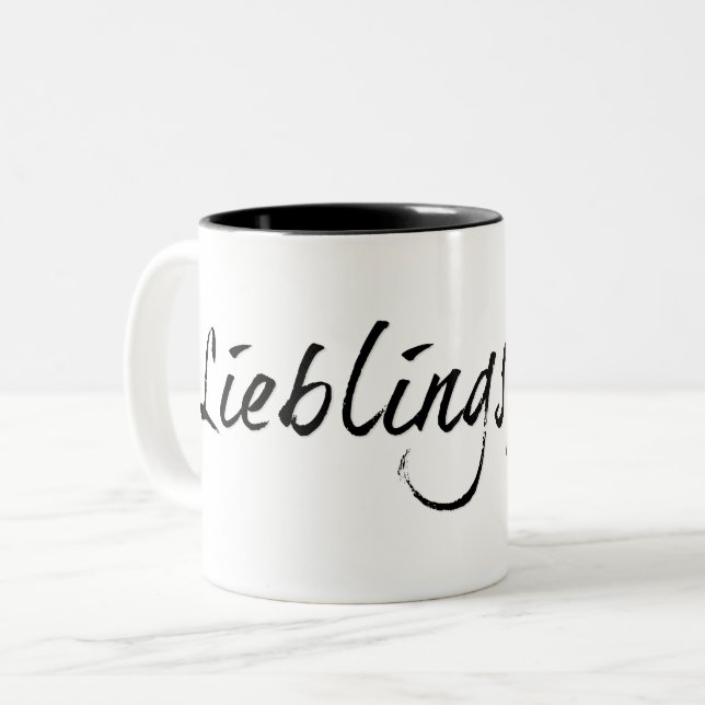 Caneca De Café Em Dois Tons Papai querido - escrita preta 00001 (Frente Esquerda)