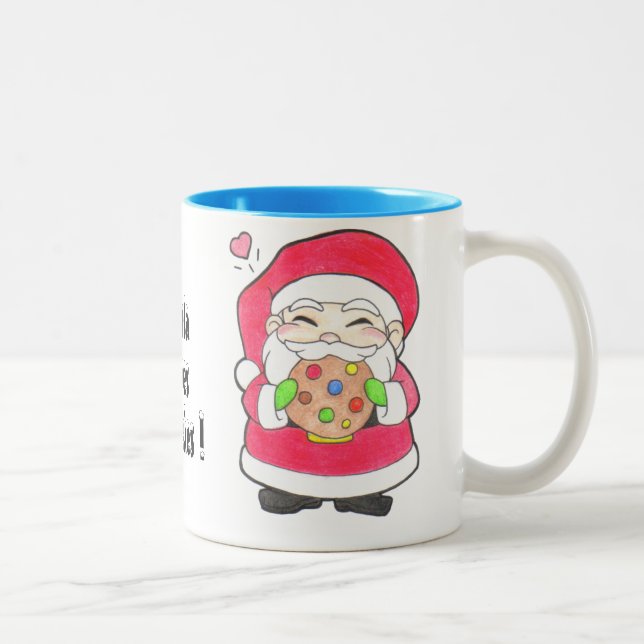Caneca De Café Em Dois Tons Papais noeis Adora Cookies Mug (Direita)