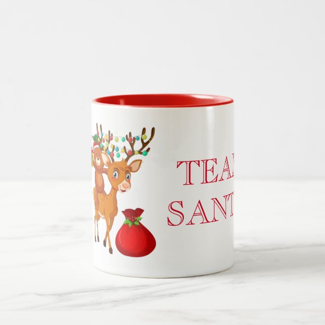 Caneca De Café Em Dois Tons Papais noeis da Holiday Team Café Mug (Centro)