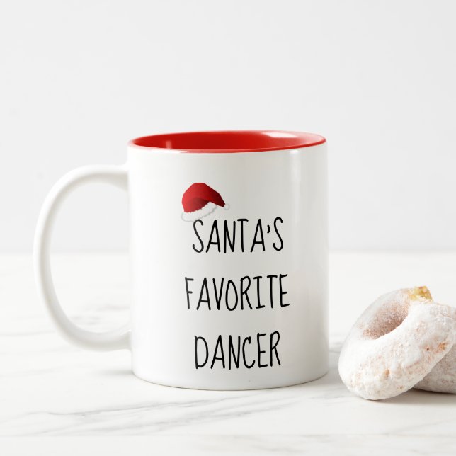 Caneca De Café Em Dois Tons Papais noeis Dançarinos Favoritos| Dança de Natal (Com Donut)
