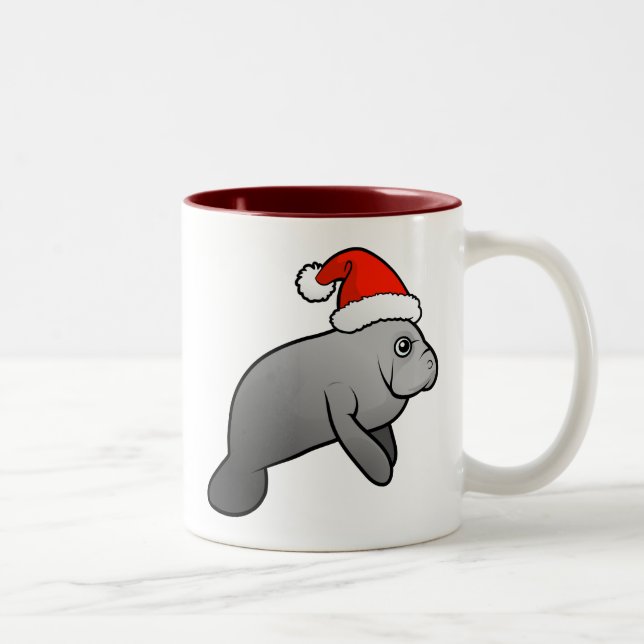 Caneca De Café Em Dois Tons Papais noeis de Manateio de Natal (Direita)