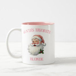 Caneca De Café Em Dois Tons Papais noeis de Vintage Personalizados - Xmas Rosa