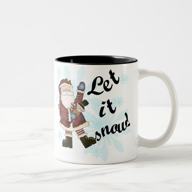 Caneca De Café Em Dois Tons Papais noeis Deixem nevar (Direita)