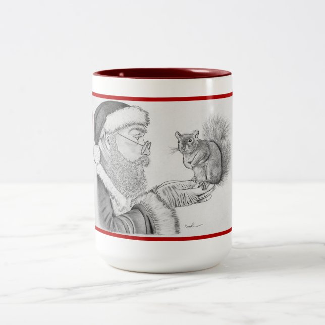 Caneca De Café Em Dois Tons Papais noeis e esquilo (Centro)