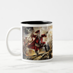 Caneca De Café Em Dois Tons papais noeis é um pirata