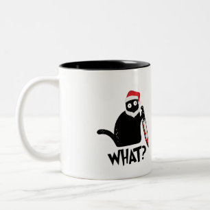 Caneca De Café Em Dois Tons Papais noeis Engraçados Gato Negro Assassino O Qu