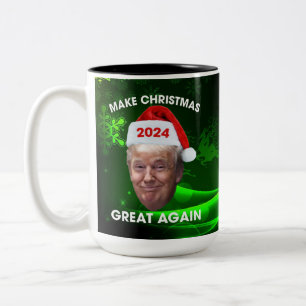Caneca De Café Em Dois Tons Papais noeis Engraçados Trump 2024 Tornem Excelent