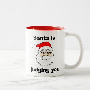 Caneca De Café Em Dois Tons Papais noeis estão te julgando um Natal engraçado