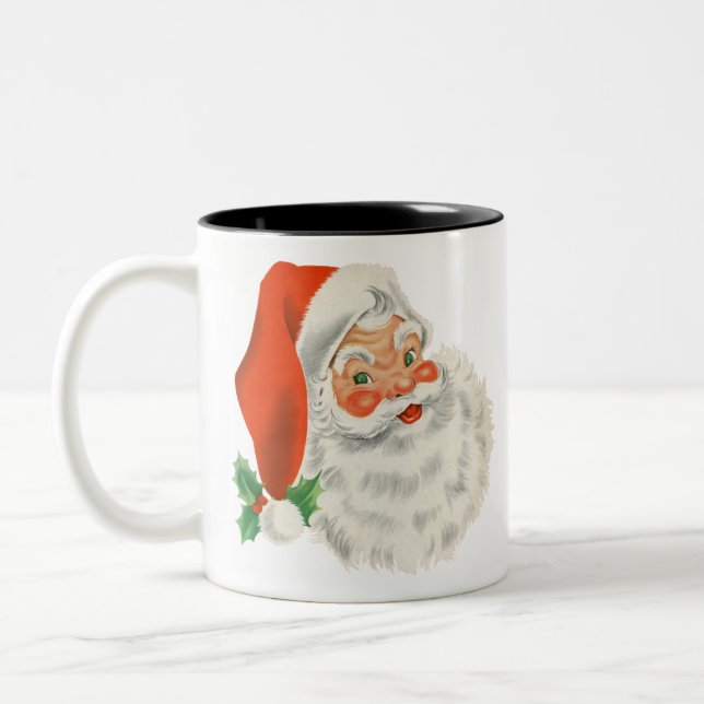 Caneca De Café Em Dois Tons Papais noeis Festivos Clássicos (Esquerda)
