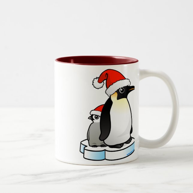 Caneca De Café Em Dois Tons Papais noeis Imperador Pinguim (Direita)