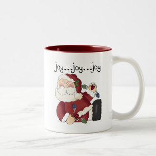 Caneca De Café Em Dois Tons Papais noeis Joy T-shirts e presentes
