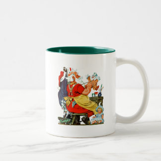 Caneca De Café Em Dois Tons Papais noeis no trabalho