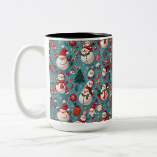 Caneca De Café Em Dois Tons Papais noeis Snowman Natal