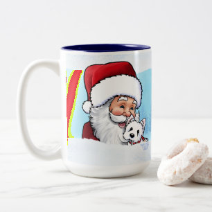 Caneca De Café Em Dois Tons Papais noeis Westip Puppy Winter