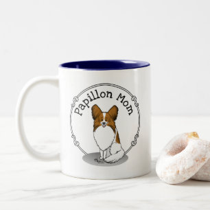 Caneca De Café Em Dois Tons Papillon Mãe Papillon Mamãe (branco e elegante) Ca