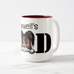Caneca De Café Em Dois Tons Papillon Peeking - Pai Personalizado