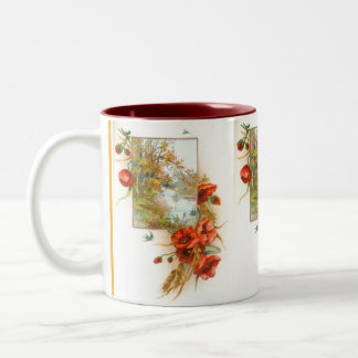 Caneca De Café Em Dois Tons papoilas