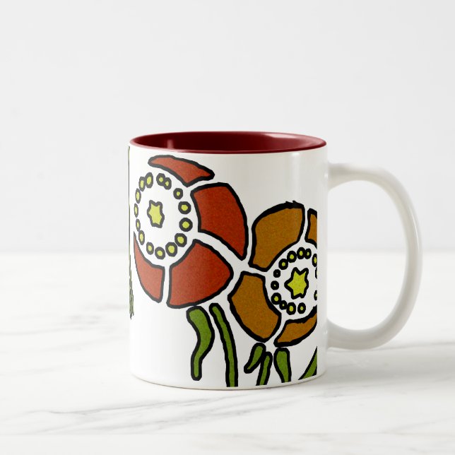 Caneca De Café Em Dois Tons Papoilas (Direita)