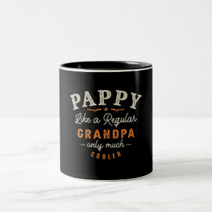 Caneca De Café Em Dois Tons Pappy Como um Dia de os pais engraçado do vovô