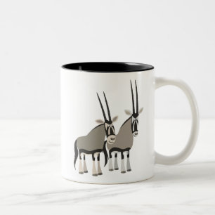 Caneca De Café Em Dois Tons Par de Cartoon Oryxes Mug
