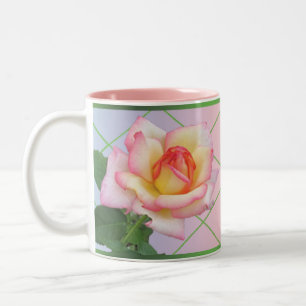 Caneca De Café Em Dois Tons Par de Rosas Rosa