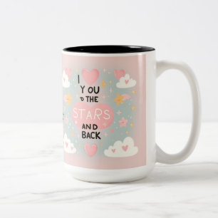 Caneca De Café Em Dois Tons Para as Estrelas e Trás: Amor Personalizado