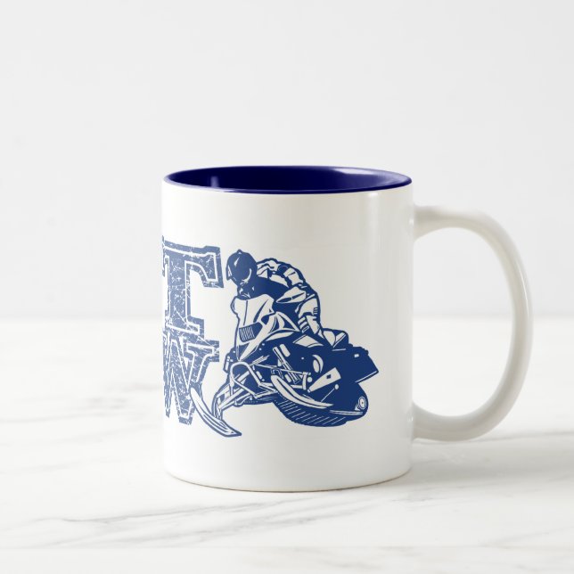 Caneca De Café Em Dois Tons Pára-choque de neve em azul (Direita)