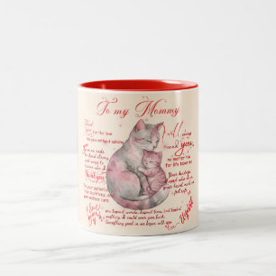 Caneca De Café Em Dois Tons Para Minha Mamãe Gatinho Fofo Mãe e Filho