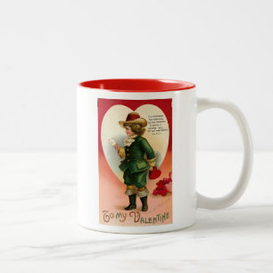 Caneca De Café Em Dois Tons Para o meu Dia dos Namorados Vintage Vitoriano