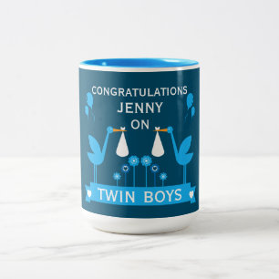 Caneca De Café Em Dois Tons Parabéns com o gêmeo da entrega
