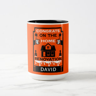 Caneca De Café Em Dois Tons Parabéns para Melhoramento Doméstico