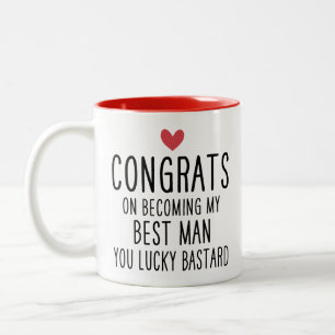 Caneca De Café Em Dois Tons Parabéns por ser meu padrinho, seu maldito sortudo