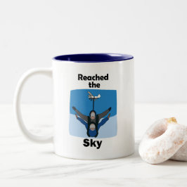 Caneca De Café Em Dois Tons Paracaidismo Atingiu O Céu Aniversário de Paracaid