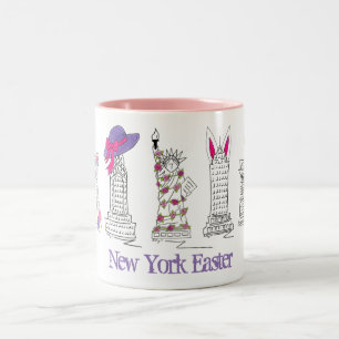 Caneca De Café Em Dois Tons Parada de Férias do Felz pascoa Nova Iorque NYC