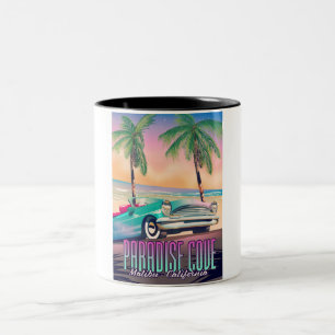 Caneca De Café Em Dois Tons Paradise Cove,Malibu,poster de viagens da Califór