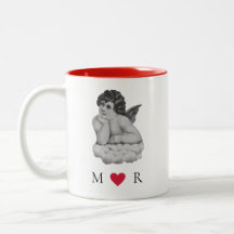 Parceiro Anjo de Cherub Preto Branco Cinto-Vintage