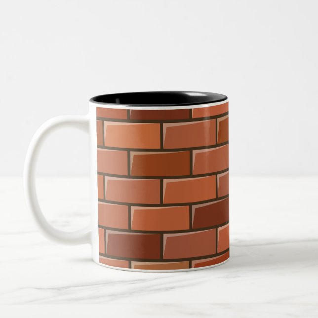 Caneca De Café Em Dois Tons parede de tijolos (Esquerda)
